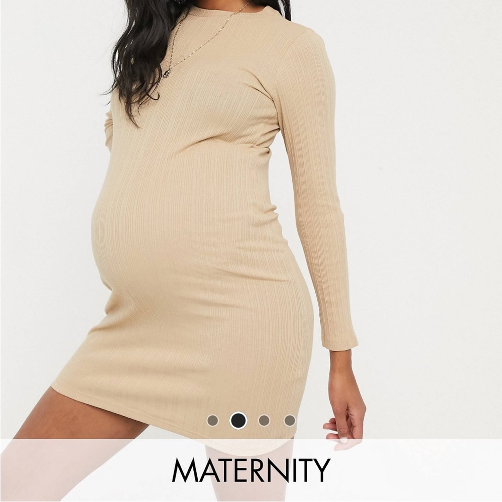 ASOS maternity dress. Nude body on ribbed